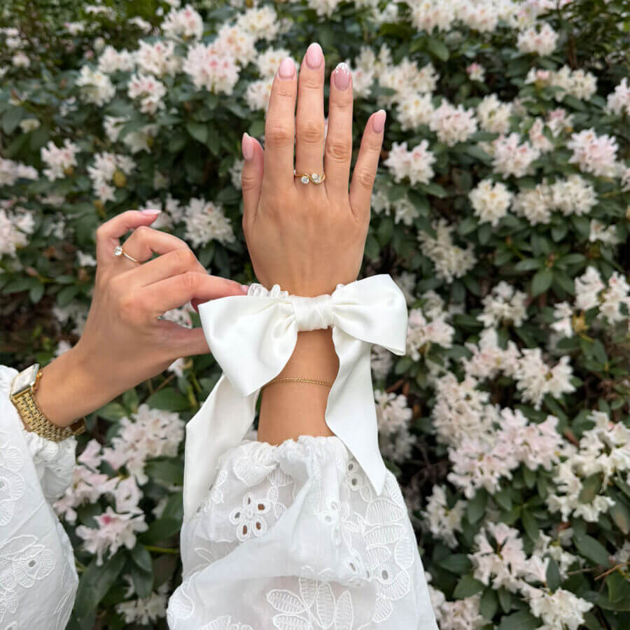 Rosett-scrunchie Vit
