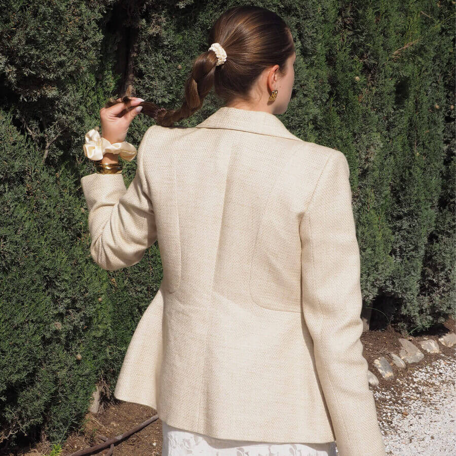 Sidenscrunchie Large Champagne